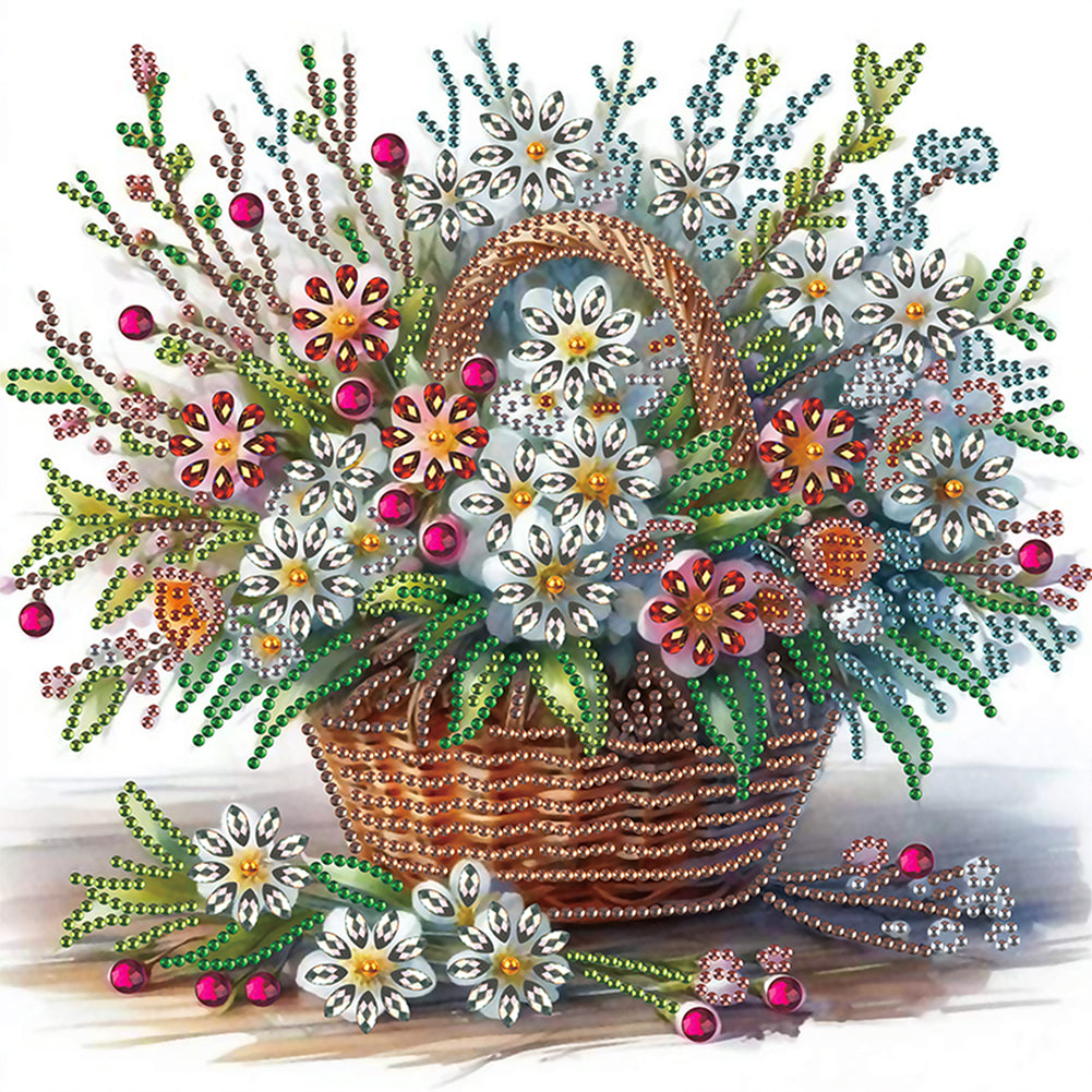 Bouquet Basket - Special Shaped Drill Diamond Painting 30*30CM