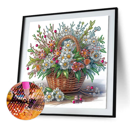 Bouquet Basket - Special Shaped Drill Diamond Painting 30*30CM