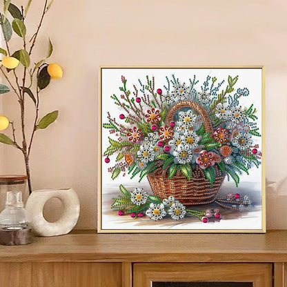 Bouquet Basket - Special Shaped Drill Diamond Painting 30*30CM