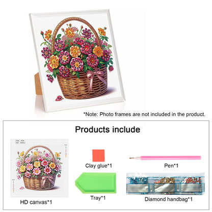 Bouquet Basket - Special Shaped Drill Diamond Painting 30*30CM