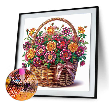 Bouquet Basket - Special Shaped Drill Diamond Painting 30*30CM
