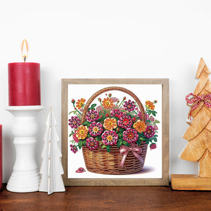 Bouquet Basket - Special Shaped Drill Diamond Painting 30*30CM