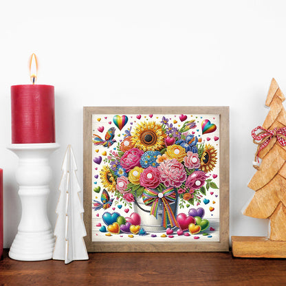 Bouquet Basket - Special Shaped Drill Diamond Painting 30*30CM