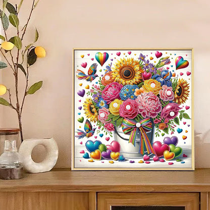 Bouquet Basket - Special Shaped Drill Diamond Painting 30*30CM
