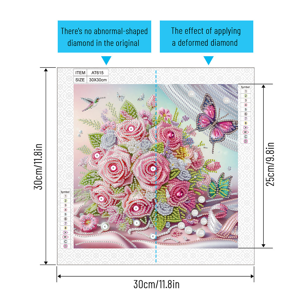 Flower Cluster - Special Shaped Drill Diamond Painting 30*30CM
