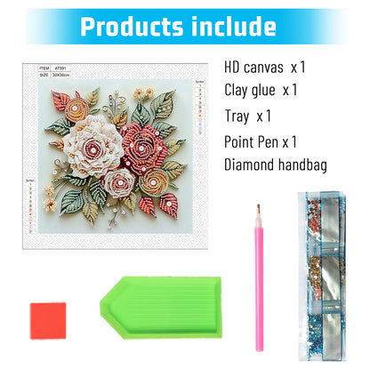 Flower Cluster - Special Shaped Drill Diamond Painting 30*30CM