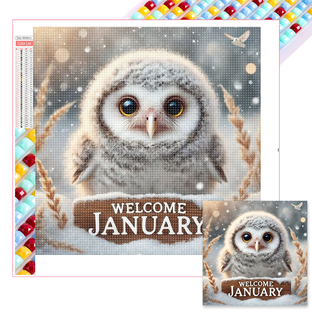 Cute Animal January - Full Square Drill Diamond Painting 40*40CM