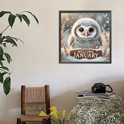 Cute Animal January - Full Square Drill Diamond Painting 40*40CM