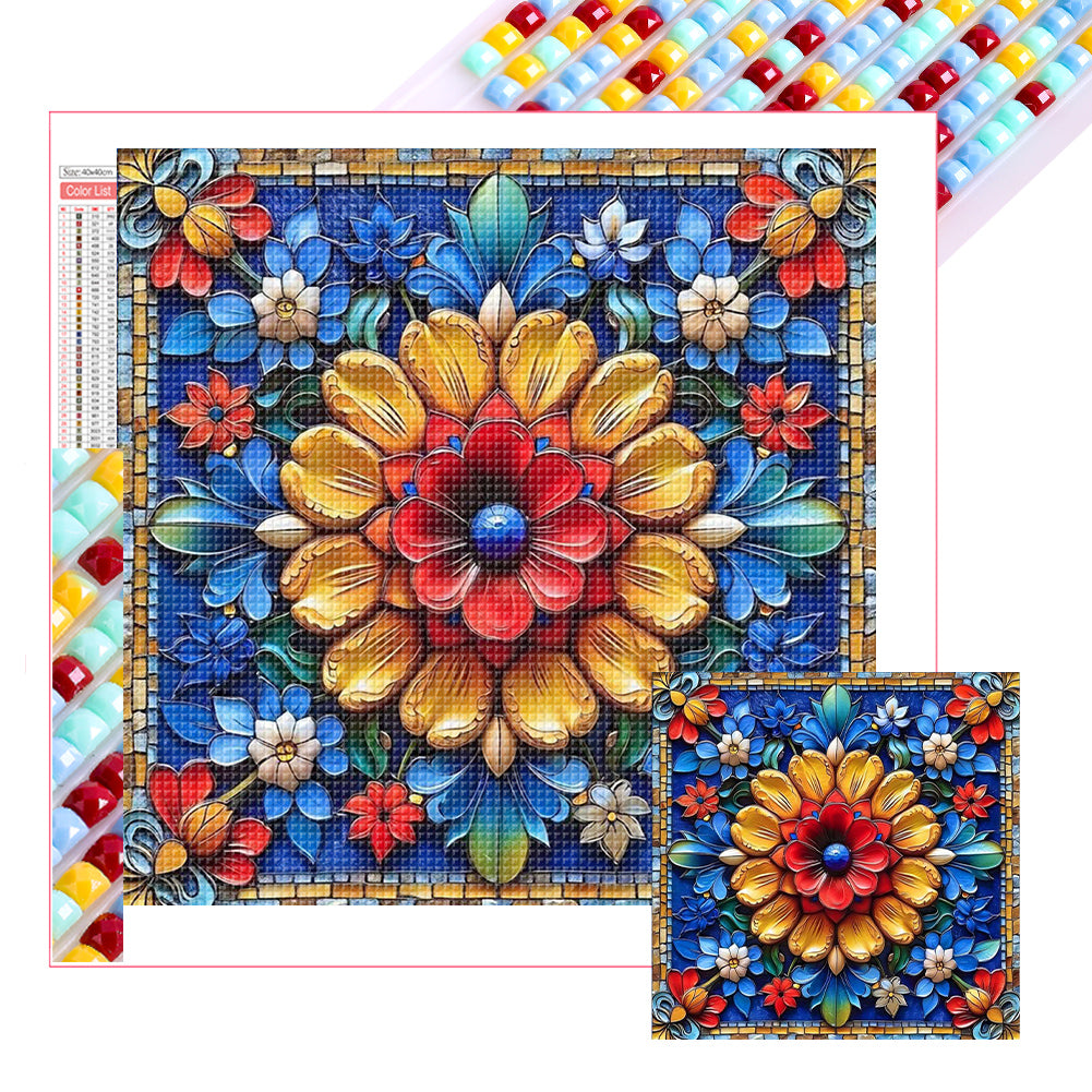 Bright Mandala Flower - Full Square Drill Diamond Painting 40*40CM
