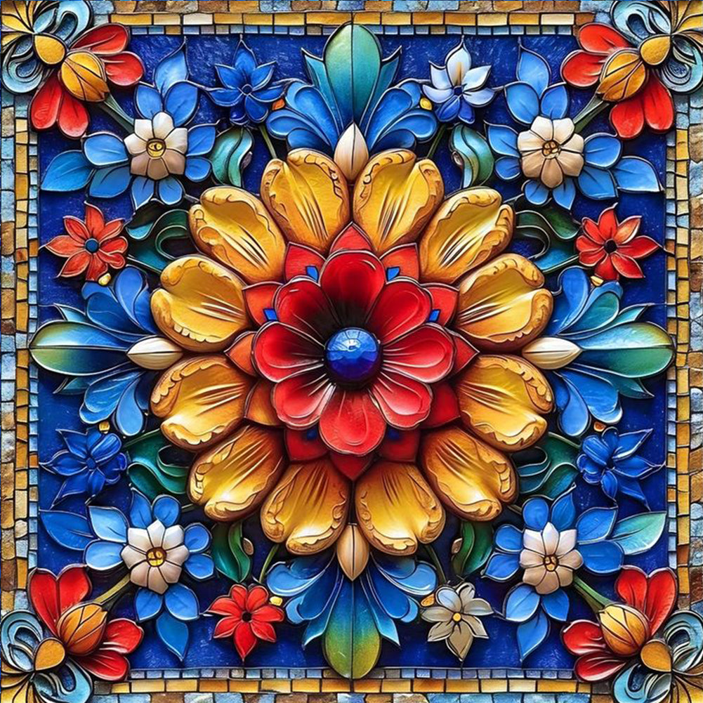 Bright Mandala Flower - Full Square Drill Diamond Painting 40*40CM