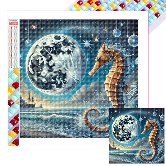 Ocean Under The Moonlight - Full Square Drill Diamond Painting 30*30CM
