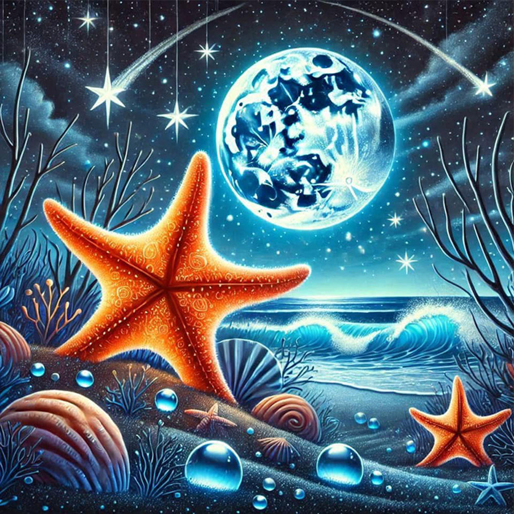 Ocean Under The Moonlight - Full Square Drill Diamond Painting 30*30CM