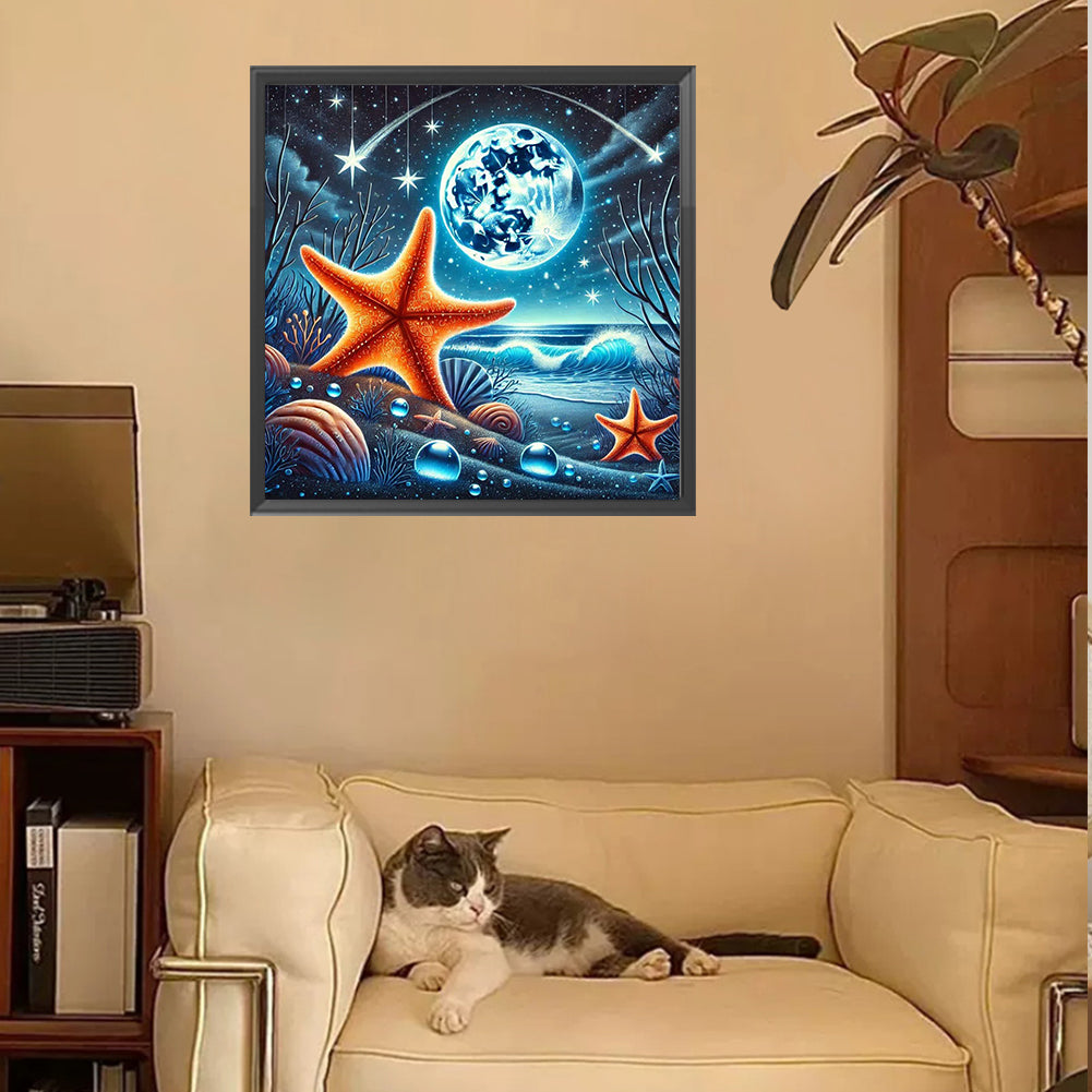 Ocean Under The Moonlight - Full Square Drill Diamond Painting 30*30CM