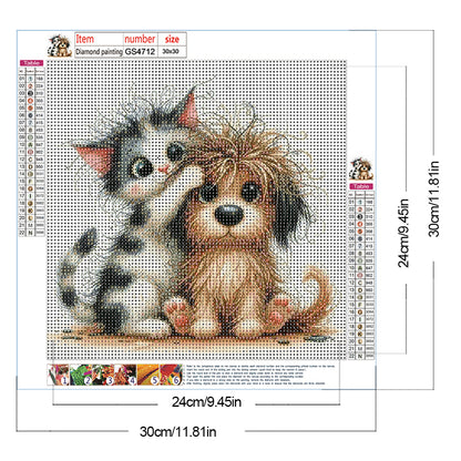 Kittens And Puppies - Full Round Drill Diamond Painting 30*30CM
