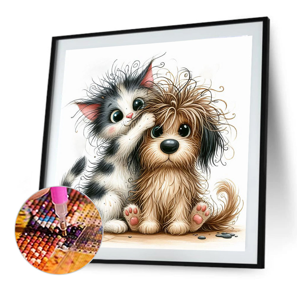 Kittens And Puppies - Full Round Drill Diamond Painting 30*30CM