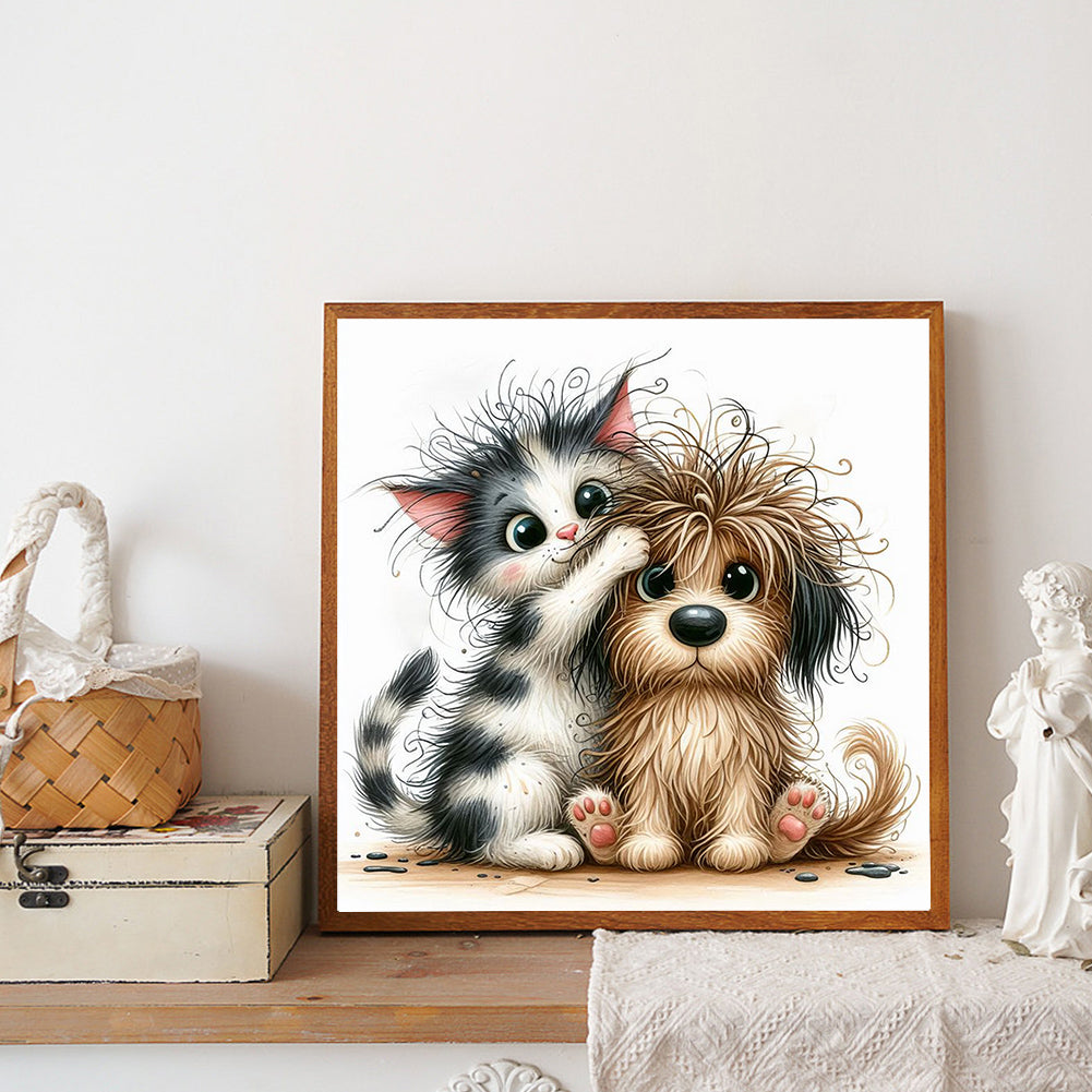 Kittens And Puppies - Full Round Drill Diamond Painting 30*30CM