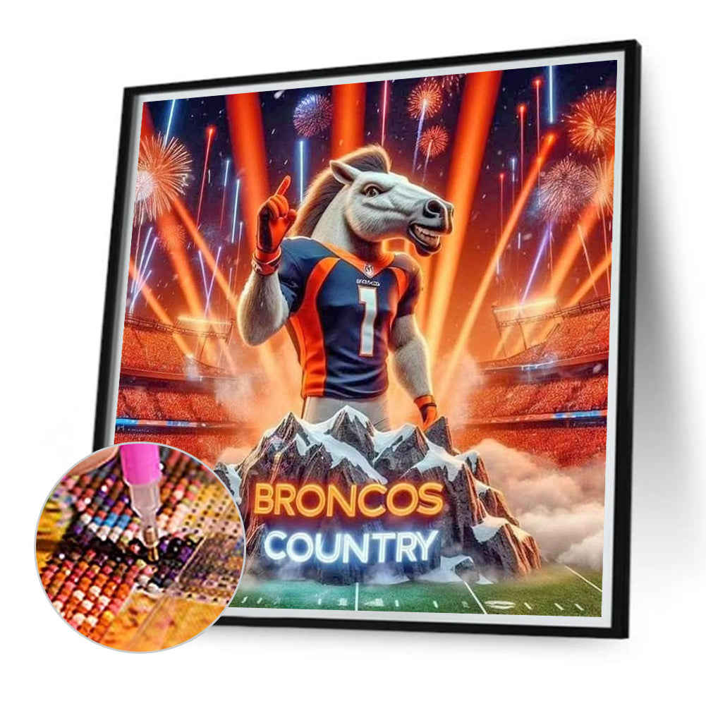 Denver Broncos - Full Round Drill Diamond Painting 40*40CM