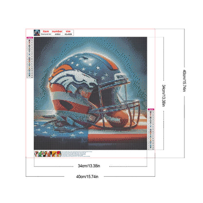 Denver Broncos Helmet - Full Round Drill Diamond Painting 40*40CM
