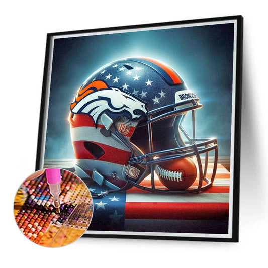 Denver Broncos Helmet - Full Round Drill Diamond Painting 40*40CM