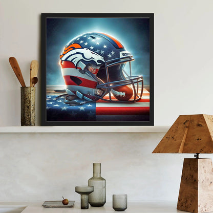 Denver Broncos Helmet - Full Round Drill Diamond Painting 40*40CM