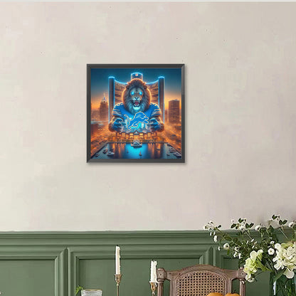 Detroit Lions Lion - Full Round Drill Diamond Painting 40*40CM