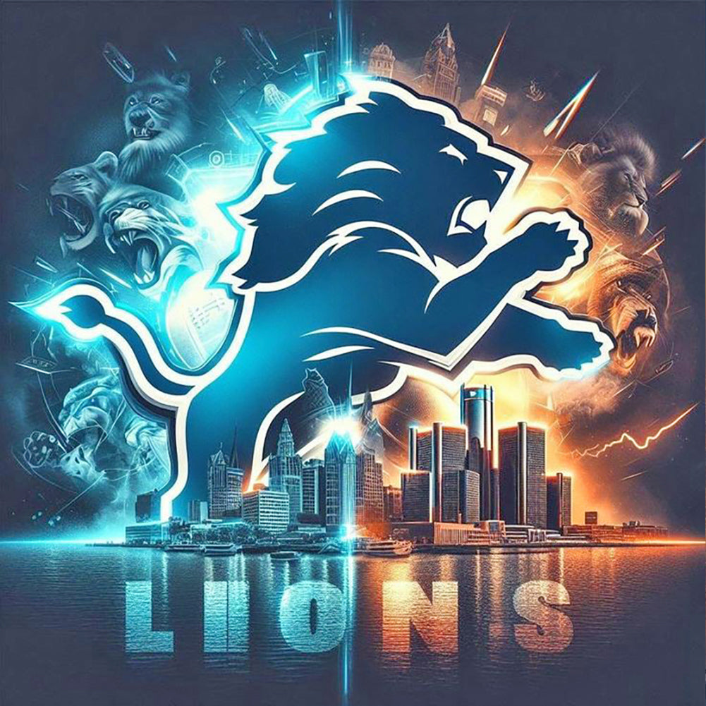 Detroit Lions - Full Round Drill Diamond Painting 40*40CM
