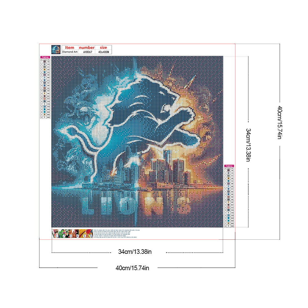 Detroit Lions - Full Round Drill Diamond Painting 40*40CM