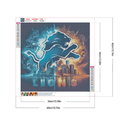 Detroit Lions - Full Round Drill Diamond Painting 40*40CM