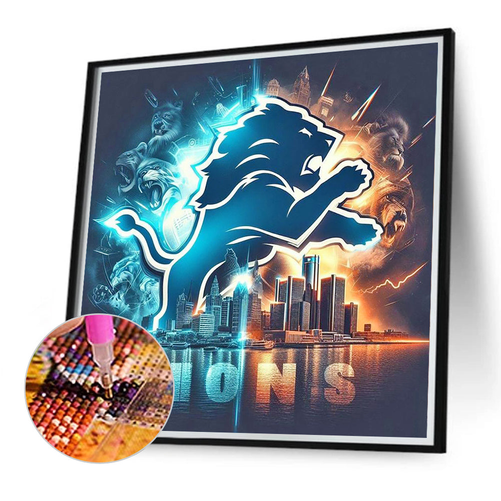 Detroit Lions - Full Round Drill Diamond Painting 40*40CM
