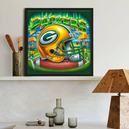 Green Bay Packers Helmet - Full Round Drill Diamond Painting 40*40CM