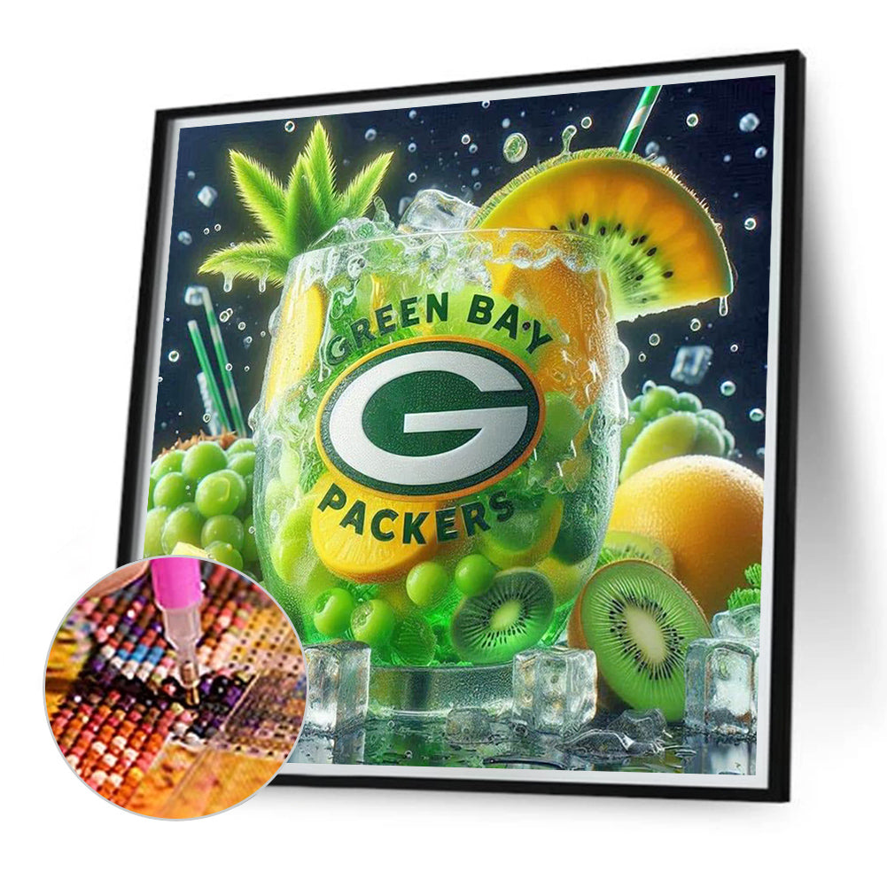 Green Bay Packers Drink - Full Round Drill Diamond Painting 40*40CM
