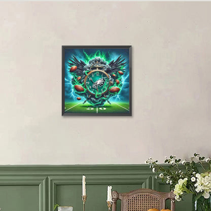 Philadelphia Eagles Clock - Full Round Drill Diamond Painting 40*40CM