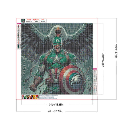 Philadelphia Eagles Captain America - Full Round Drill Diamond Painting 40*40CM
