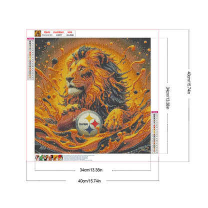 Pittsburgh Steelers Lion - Full Round Drill Diamond Painting 40*40CM