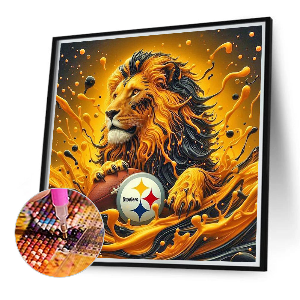 Pittsburgh Steelers Lion - Full Round Drill Diamond Painting 40*40CM