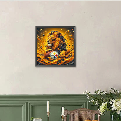Pittsburgh Steelers Lion - Full Round Drill Diamond Painting 40*40CM