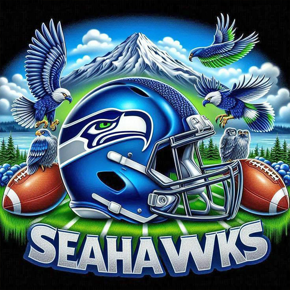Seattle Seahawks Helmet - Full Round Drill Diamond Painting 40*40CM