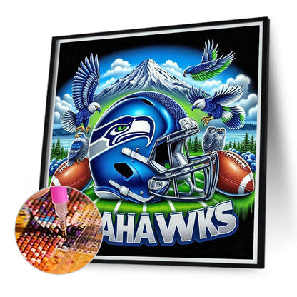 Seattle Seahawks Helmet - Full Round Drill Diamond Painting 40*40CM