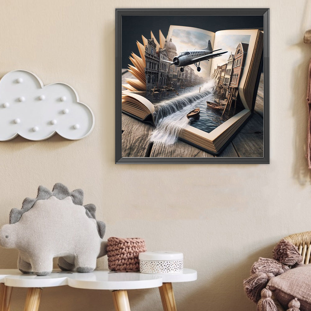 Water City In The Book - Full Round Drill Diamond Painting 50*50CM