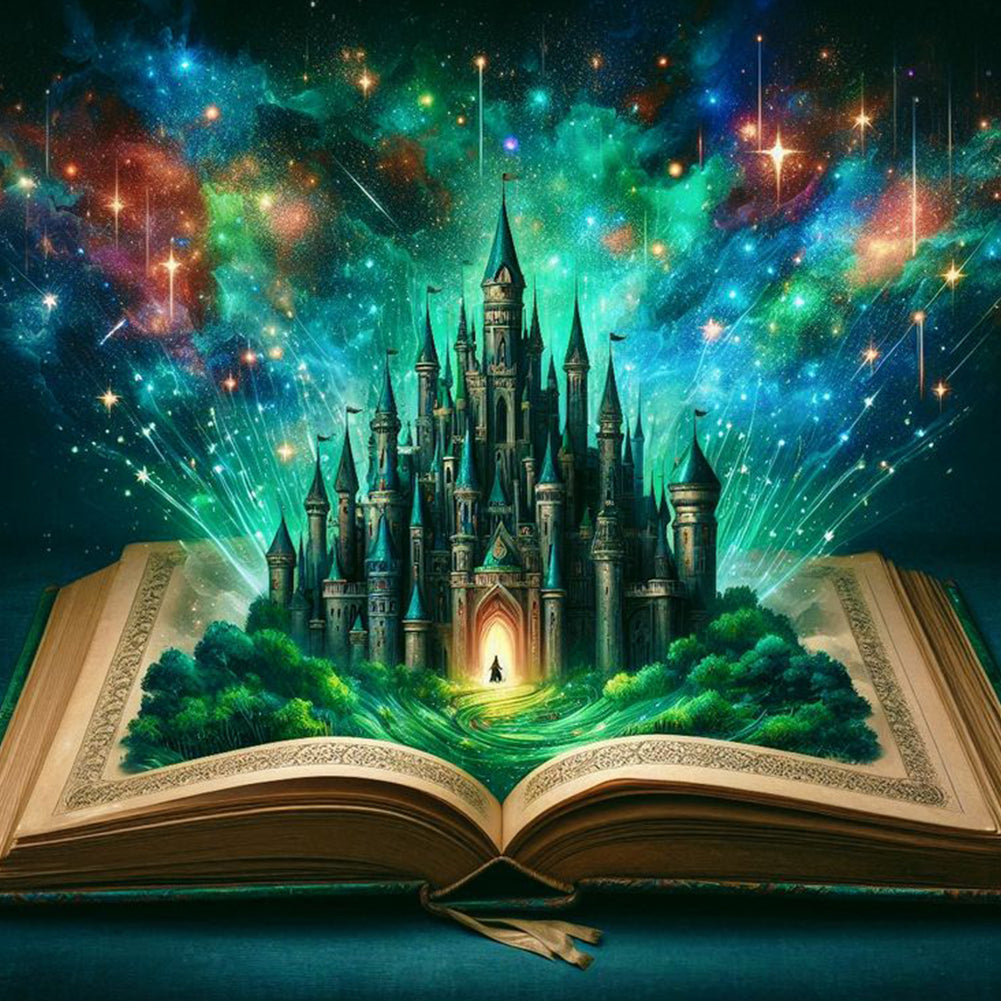 Castle In The Book - Full Round Drill Diamond Painting 50*50CM