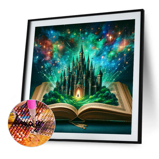 Castle In The Book - Full Round Drill Diamond Painting 50*50CM