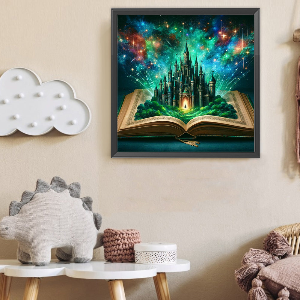 Castle In The Book - Full Round Drill Diamond Painting 50*50CM