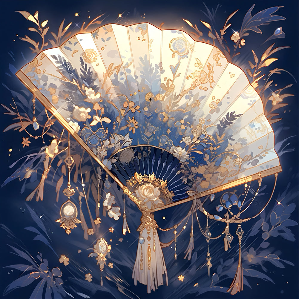 Exquisite Fan - Full Round Drill Diamond Painting 40*40CM