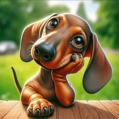 Dachshund - Full Round Drill Diamond Painting 40*40CM