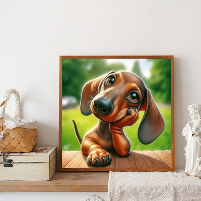 Dachshund - Full Round Drill Diamond Painting 40*40CM