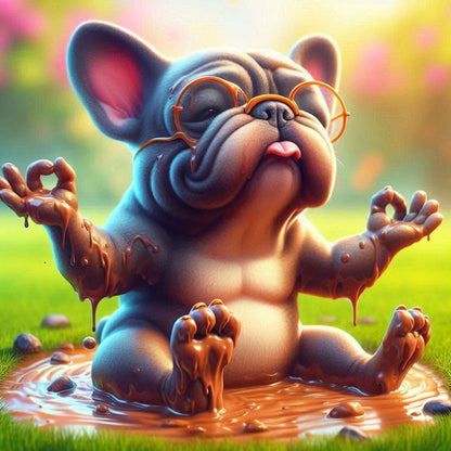 French Bulldog - Full Round Drill Diamond Painting 40*40CM