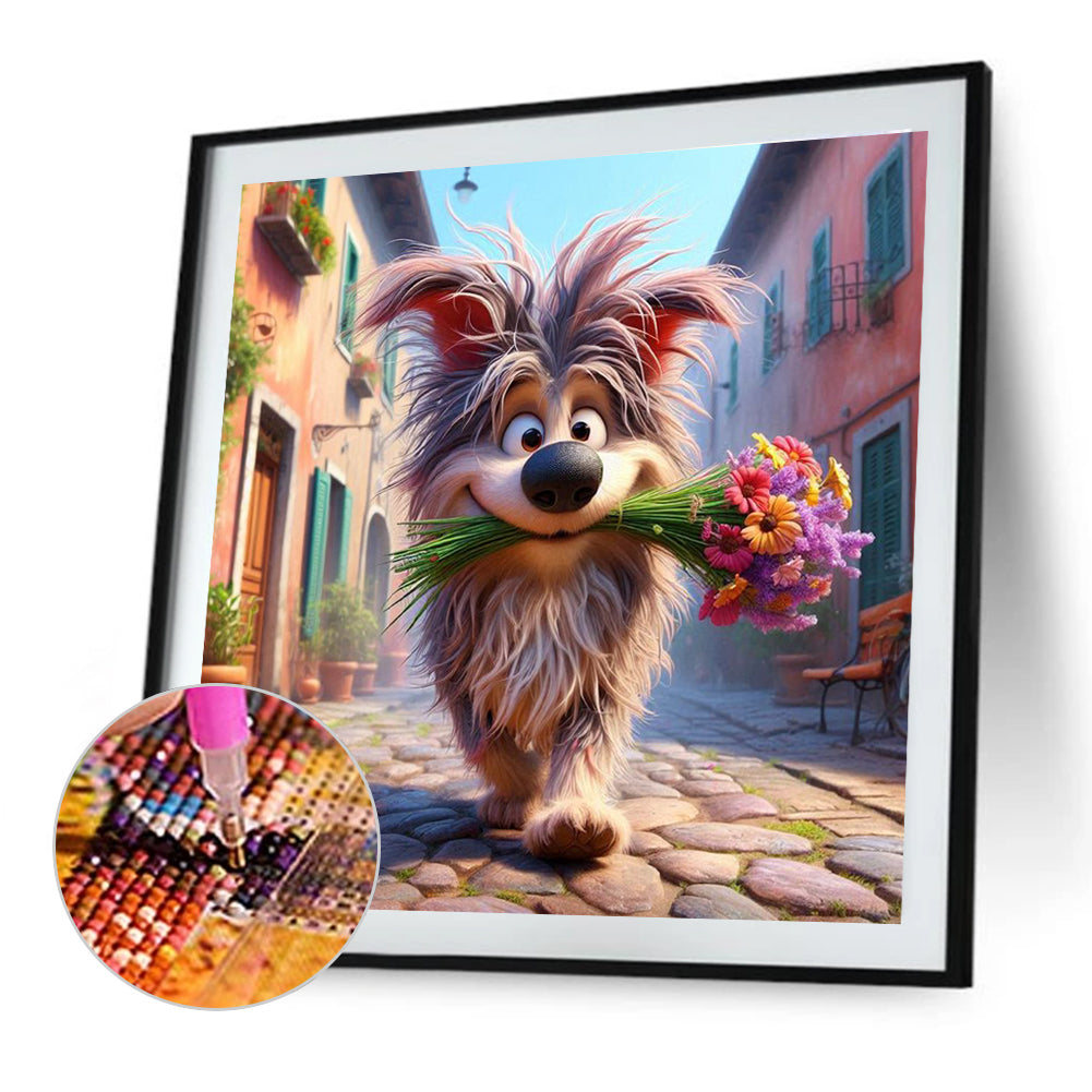 Dog - Full Round Drill Diamond Painting 40*40CM