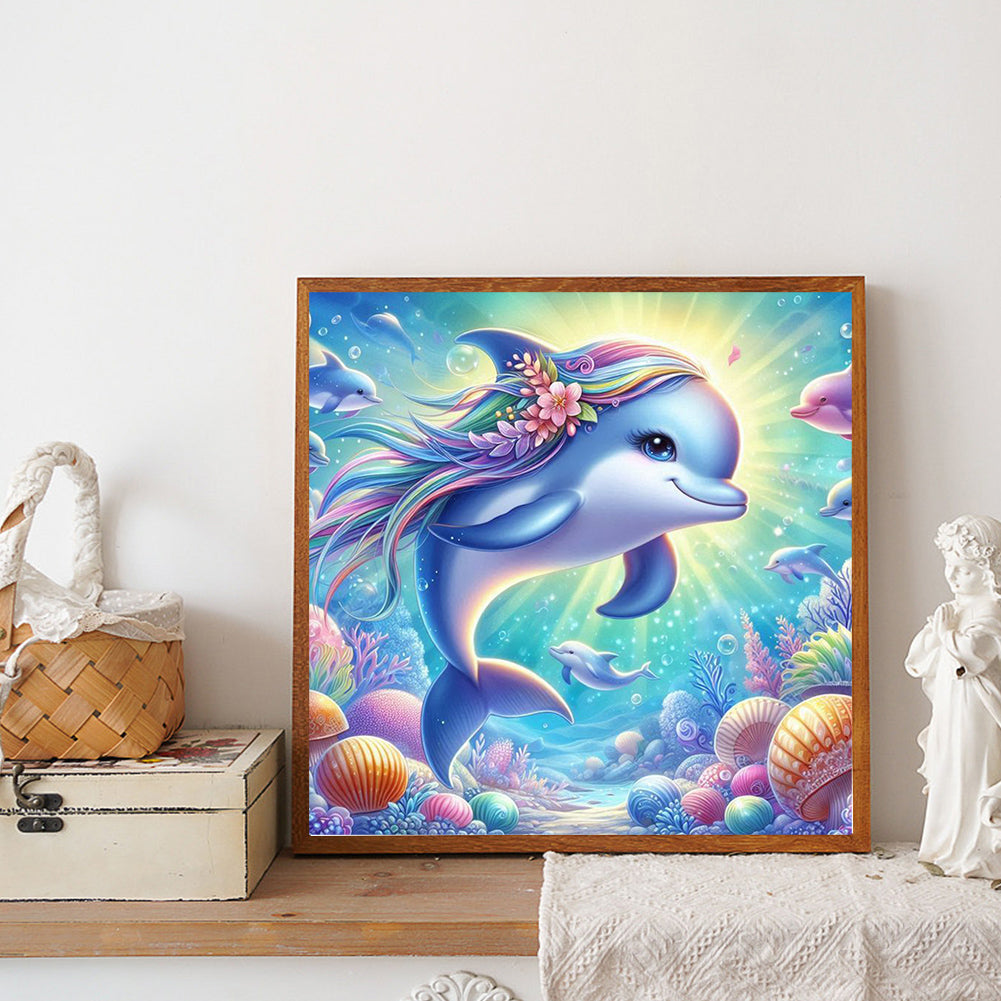 Dolphin - Full Round Drill Diamond Painting 40*40CM
