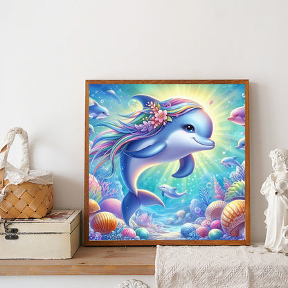 Dolphin - Full Round Drill Diamond Painting 40*40CM