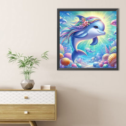 Dolphin - Full Round Drill Diamond Painting 40*40CM